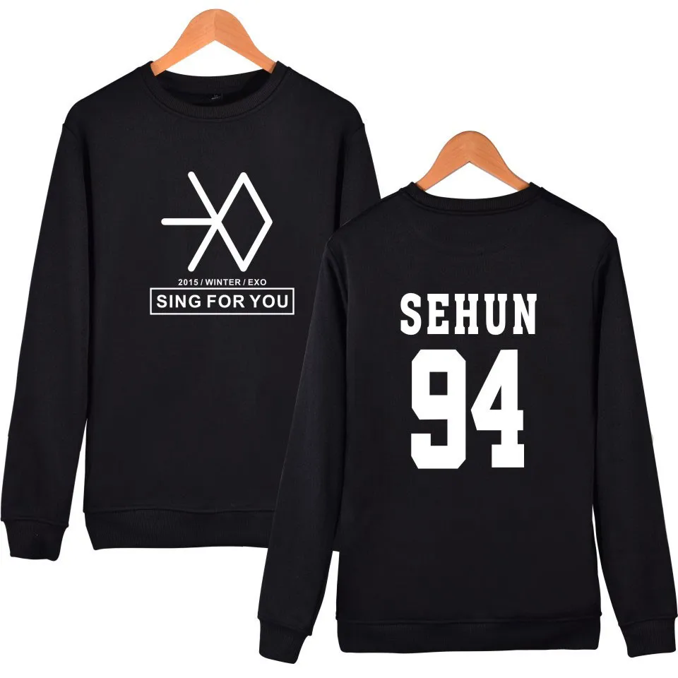 Корейская Популярная певица EXO монолитная толстовка женская хлопковая XIUMIN SEHUN