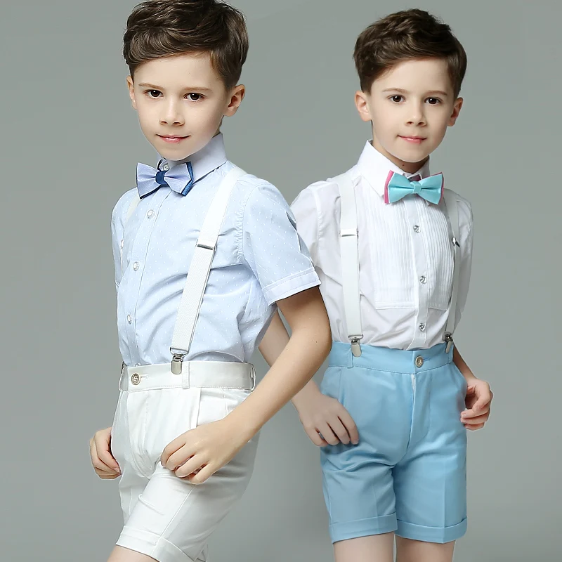 blue pants white shirt and tie
