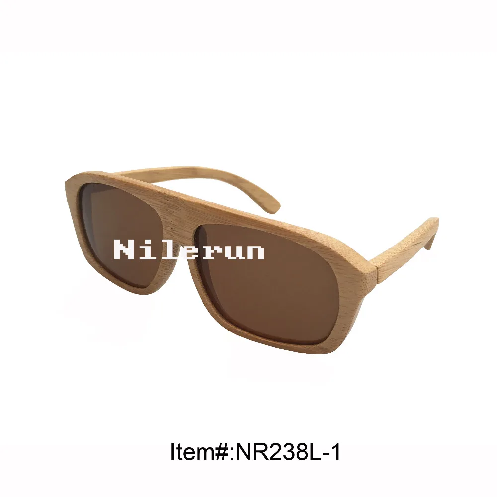 

fashion big square natural bamboo frame sunglasses