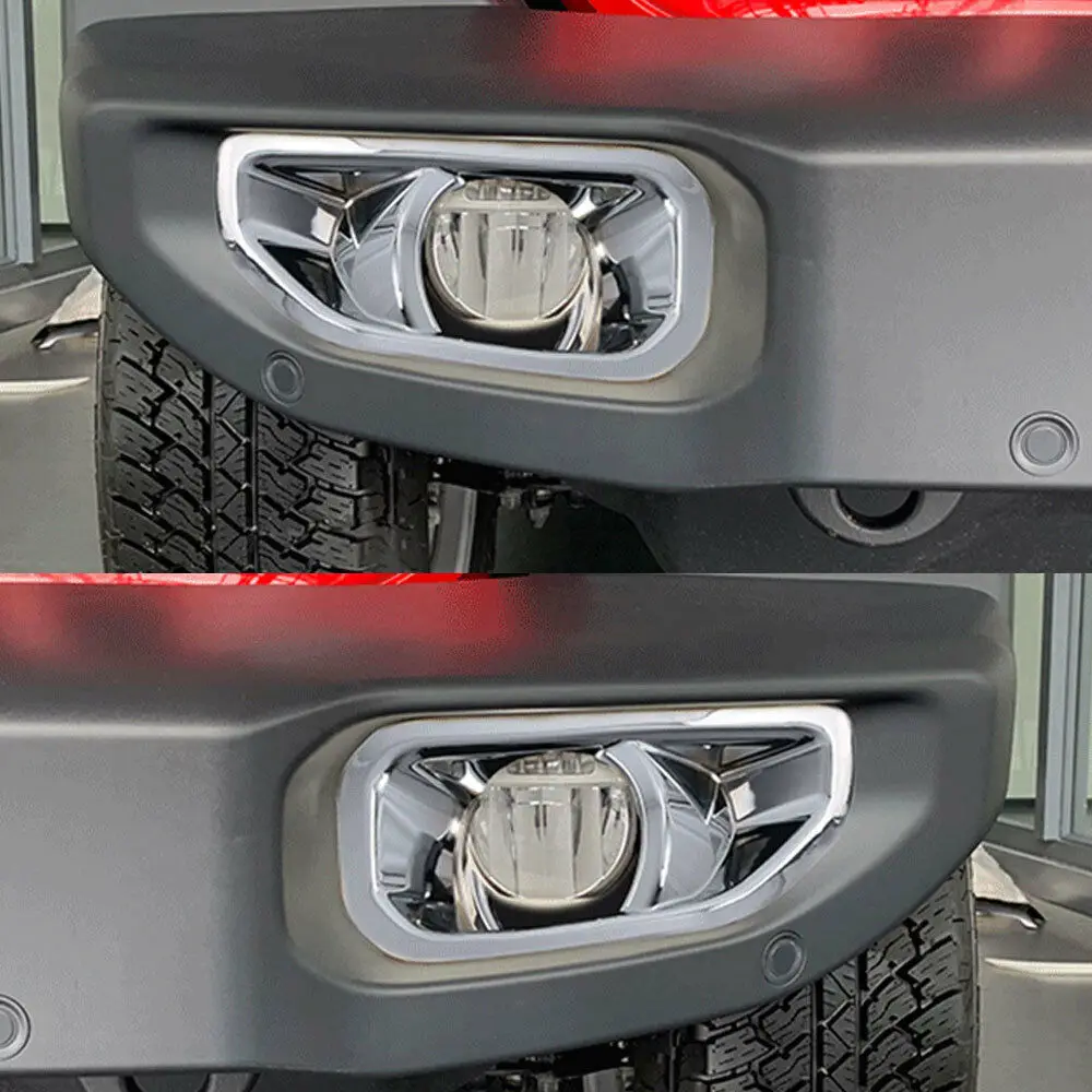 Принадлежности для барбекю@ FUKA, 2 шт., автомобильные аксессуары для Jeep Wrangler JL, хромированный АБС-пластик, автомобильный передний противотуманный светильник, крышка лампы, Внешняя защита