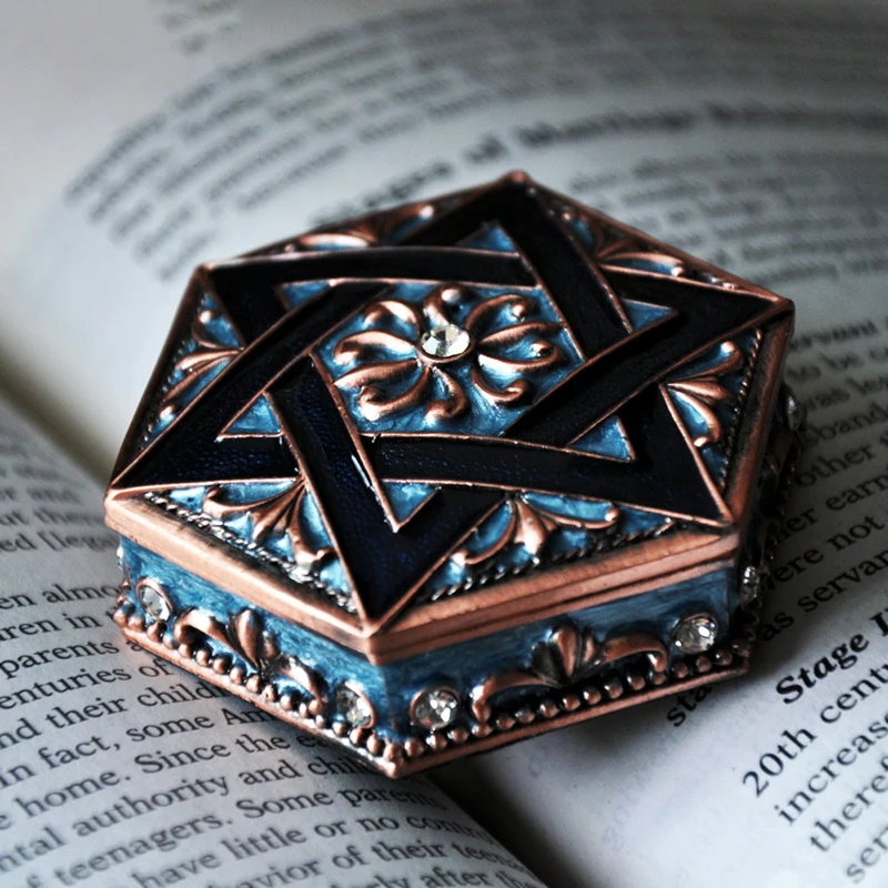 Six-pointed Star Retro Jewelry Box European Korean Ring Boxes Princess Earrings Bracelets Necklaces Organizer Storage Box