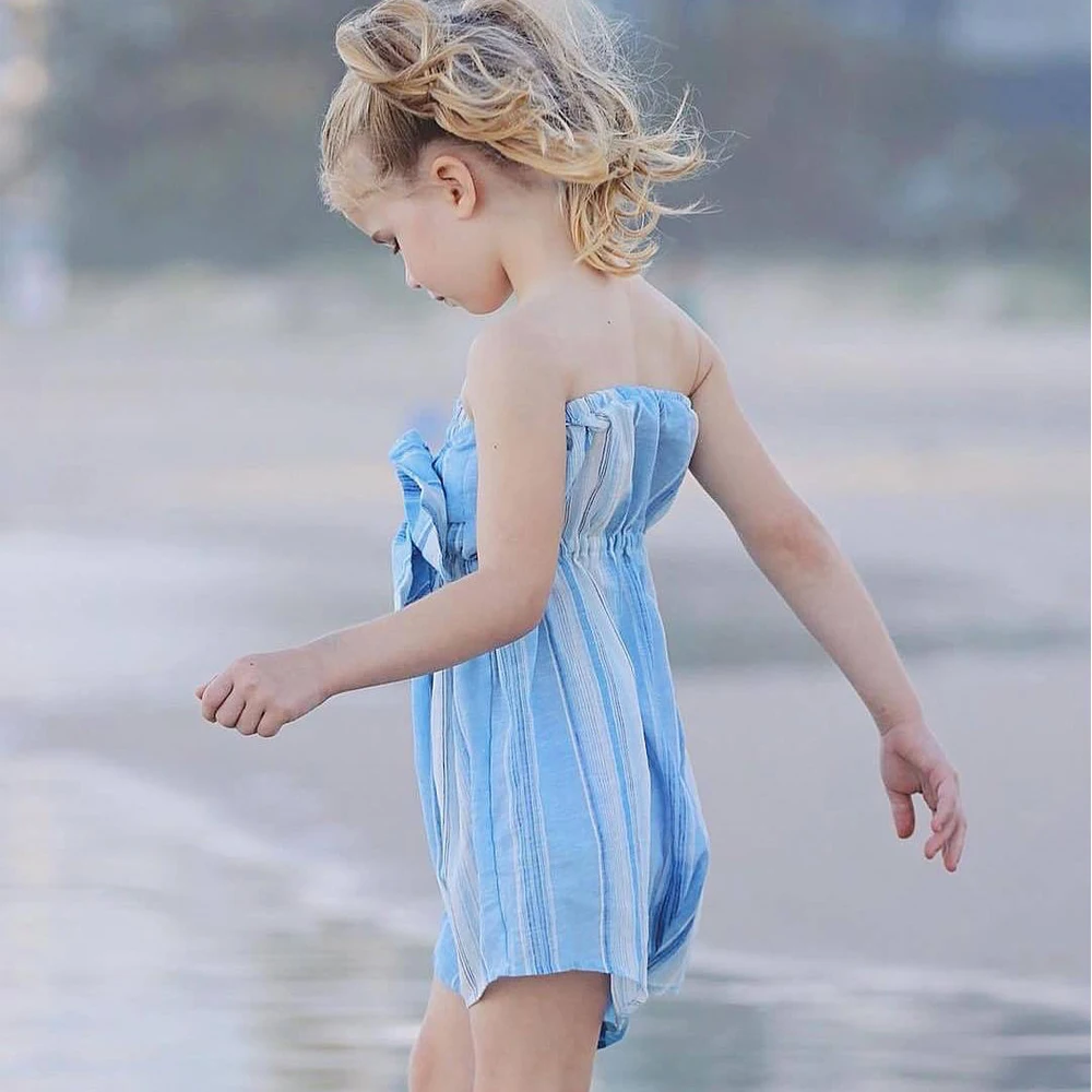 HE Hello Enjoy/Семейные комплекты; женский купальник; пляжное платье с открытыми плечами; комбинезон в полоску с бантом; платья для мамы и дочки