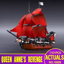 New LEPIN 16009 1151pcs Queen Anne’s revenge Pirates of the Caribbean Building Blocks Set Minifigures Compatible with 4195