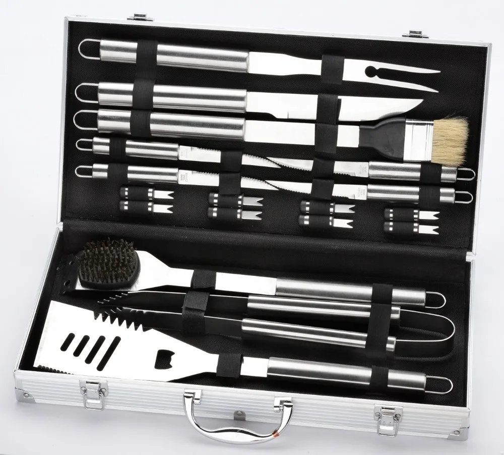 Platinum 18 pc. Stainless Steel Barbecue BBQ Tool Set Grilling Set with
