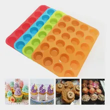 Высокое качество 24 силиконовые полости формы для выпечки саварин фигурные кухонные аксессуары Форма для пудинга Кекс Шоколад инструменты фигурная формочка для торта мини сковорода