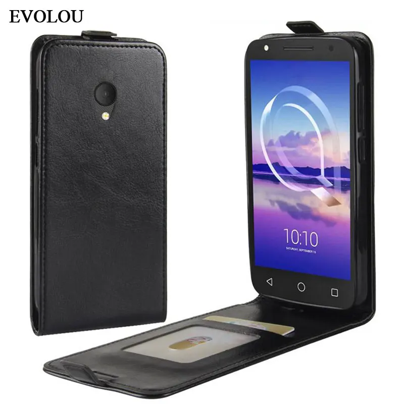 Vertical Flip Leather Case for Alcatel U5 4G 5044 5044D 5044Y Cover UP