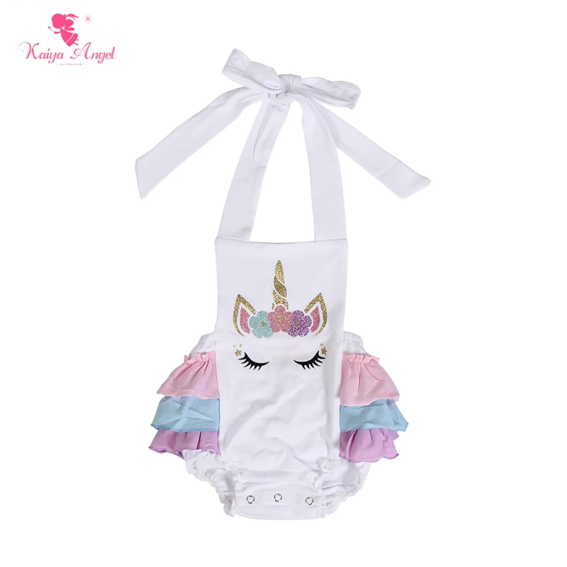 

Kaiya Angel 2018 Unicorn Newborn Baby Cotton Bubble Rompers Toddler Girl Boys Spring Summer Autumn Clothes Factory Wholesale