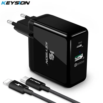 

KEYSION 36W USB C PD Fast Charger for iPhone 11 Pro XR XS Max Quick Charge 3.0 Wall USB Charger Adapter for Samsung Xiaomi redmi