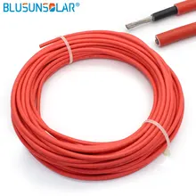 Copper-Conductor Wire Pv-Cable 6mm2 10AWG Jacket XLPE Red 10-Meters/Roll Black EN50618