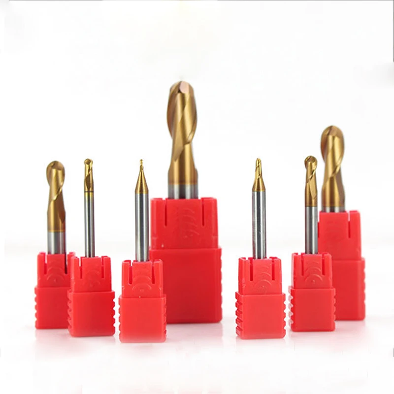

1Pcs Solid Carbide Coating Tungsten steel ball end mill for processing particle coating flat milling cutter 1-6mm 2F HRC60