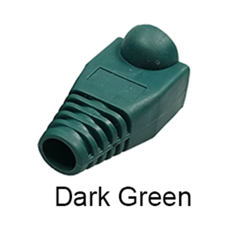 Dark Green 20 шт./лот RJ45 Кепки разъем CAT5E CAT6 RJ45 разъем Ethernet сетевой кабель натяжения сапоги RJ45 Разъем гнездо загрузки Кепки s 9 Цвета - Цвет: Dark Green