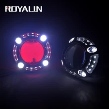 ROYALIN LED H1 Bi Xenon Angel Eyes Headlight Lens Car Full Metal For Panamera Shroud Projector Auto H4 H7 Lights Red Devil Eyes ROYALIN LED H1 Bi Xenon Angel Eyes Headlight Lens Car Full Metal For Panamera Shroud Projector Auto H4 H7 Lights Red Devil Eyes
