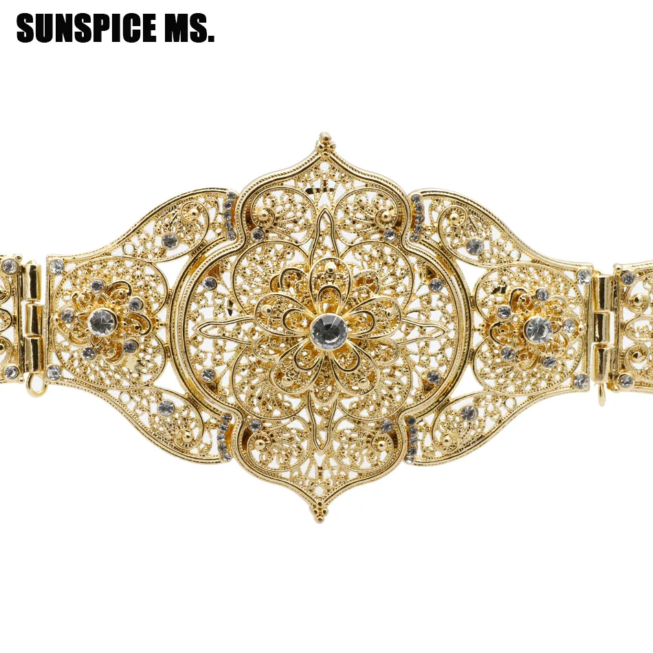 

SUNSPICE MS Caucasus Vintage wedding Dress Belt Women Bridal Waist Chain Hollow Albania Ethnic Adjust Length Girdle Accessorie