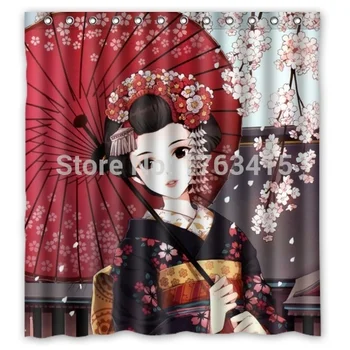 

Anime beautiful japanese girl Custom Shower Curtain 66" x 72"