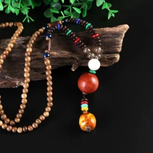 

BOEYCJR 13 Styles Available PANGA-PANGA Wood Beads Necklace Handmade Jewelry Ethnic Vintage Pendant Necklace for Men or Women