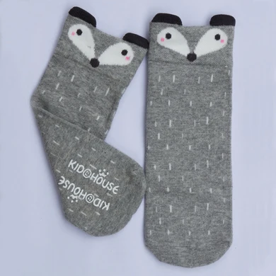 Гольфы для новорожденных девочек Totoro нескользящие хлопковые носки для маленьких девочек и мальчиков с рисунком кота из мультфильма и милых животных гольфы с рисунком лисицы для маленьких детей - Цвет: KH05