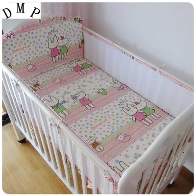 

Promotion! 5PCS crib bumper infant nursery set,baby cot bedding set bumper babies bedding ,include:(4bumper+sheet)
