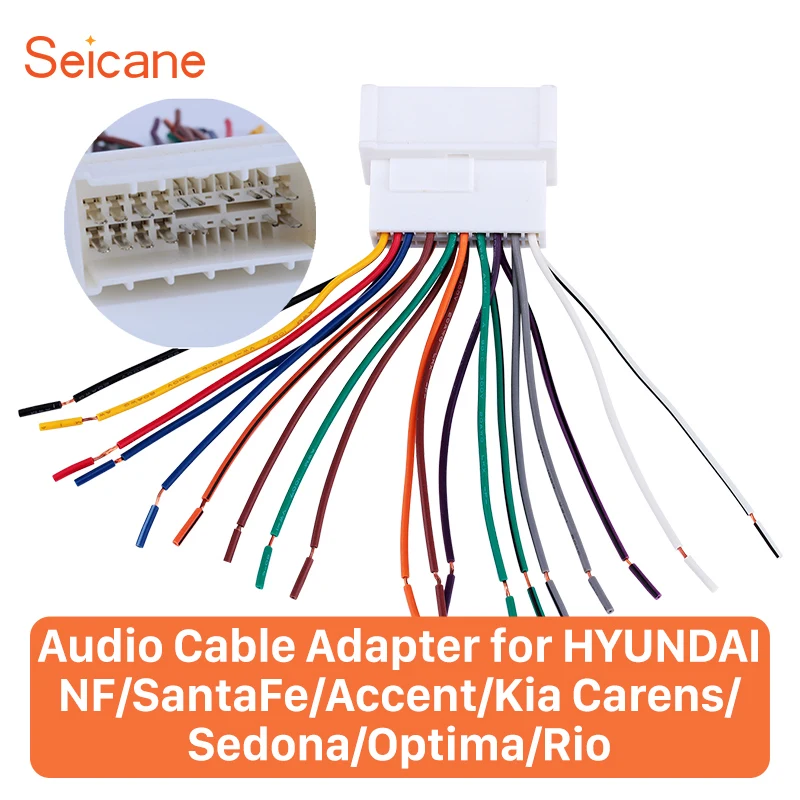 Seicane пластиковый аудио адаптер для HYUNDAI NF/SantaFe/Accent/Kia Carens/Sedona/Optima/Rio 45x18 мм