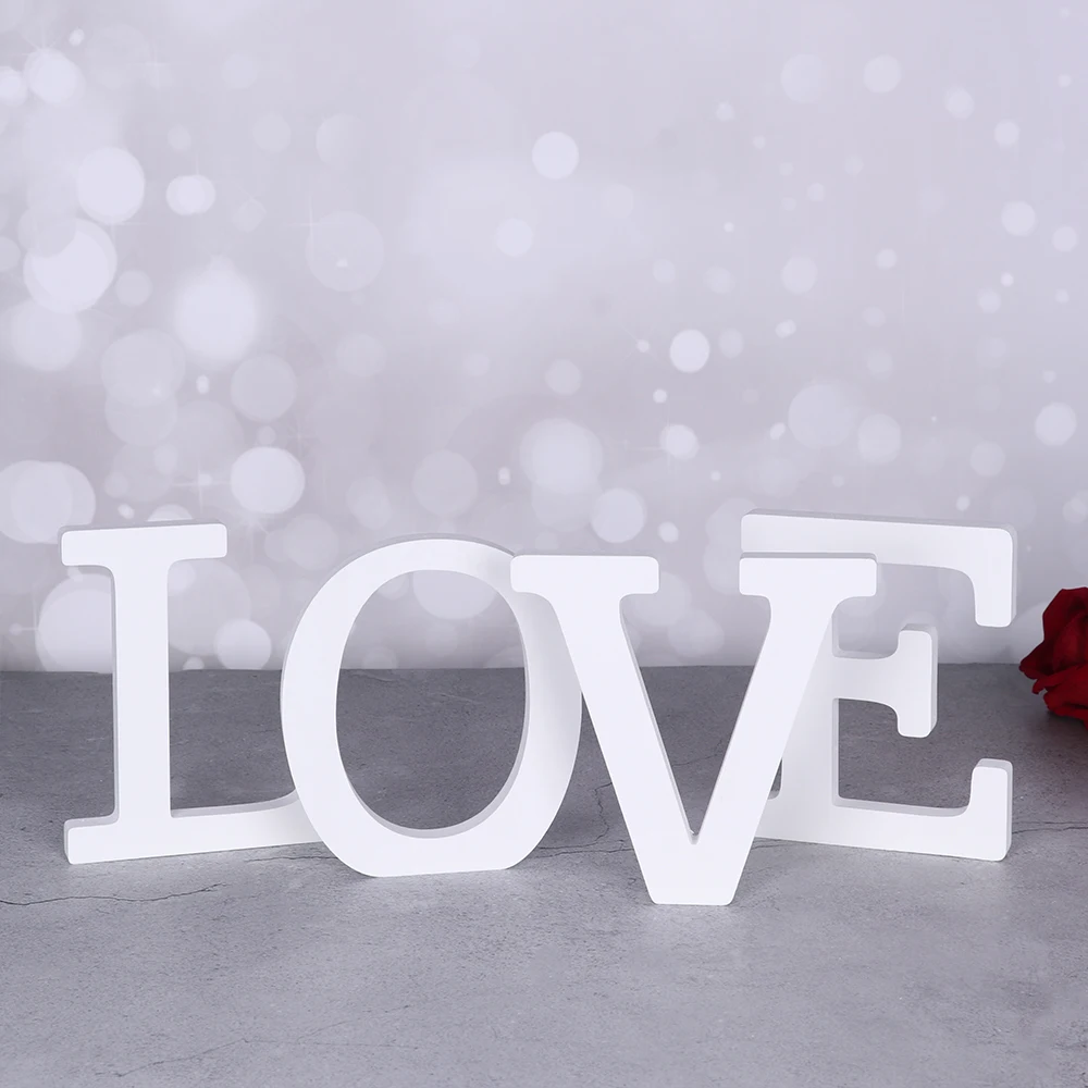 

15*13*2CM White Wooden Wedding Sign Romantic Wedding Party Decoration DIY Marriage LOVE Letters Photography Props Birthday Gifts