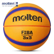 Original Molten 3X3 Basketball Ball High Quality PU Leather Size 6 Basketball Free With Ball Needle + Mesh Net FIBA Approved