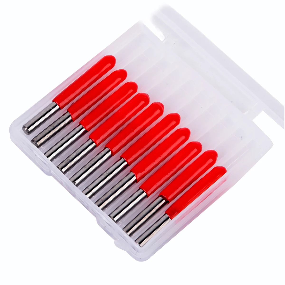 10pcs Solid Carbide PCB Engraving Bits V-shape 60 Degree 0.1mm CNC Router Tool with High Hardness