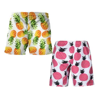 

2018 New Fashion Hot Men's Print Pineapple Swimwear Shorts Summer Beach Pants Board Shorts