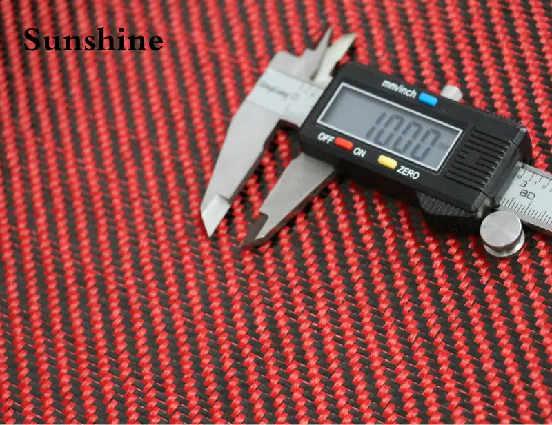 Carbon Aramid Hybrid Fabic Twill Red 185g (12)