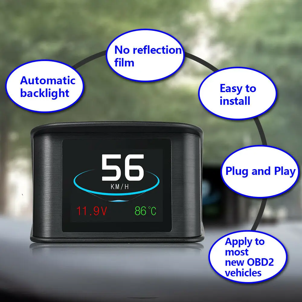 Авто HUD светодиодный головки вверх Дисплей OBD сканер OBD2 цифровой спидометр