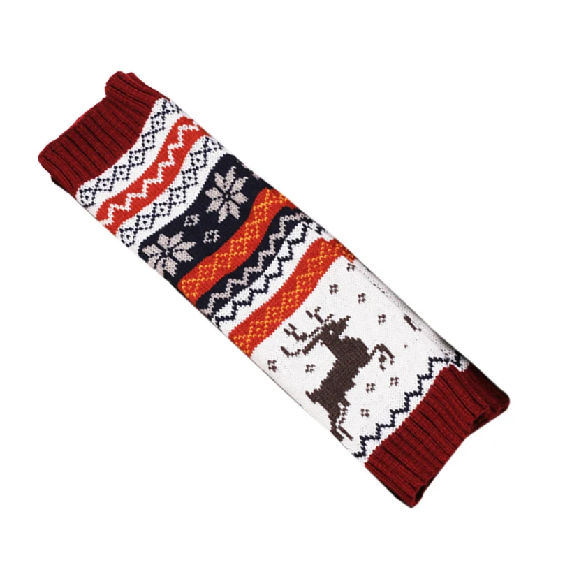 Женские зимние теплые вязаные гетры с рождественским оленем носки|boot socks|leg warmers
