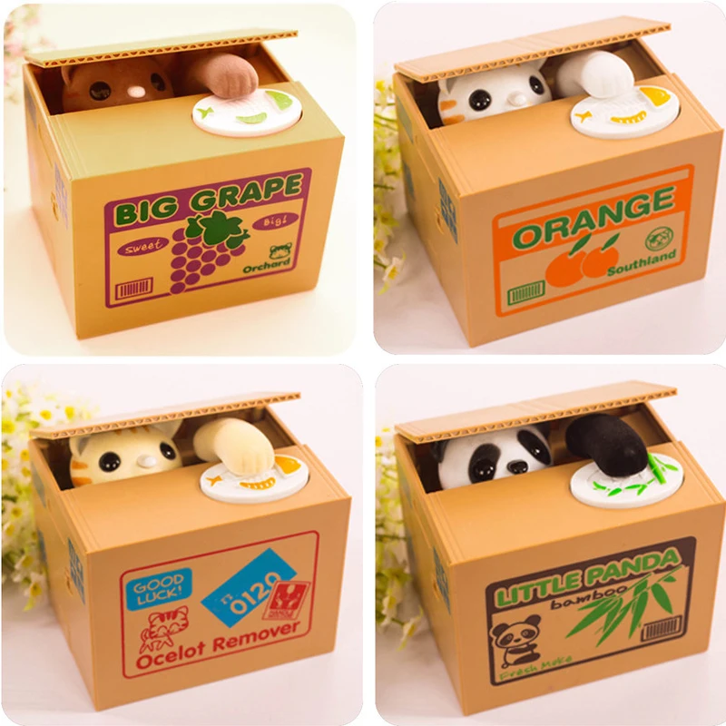 Automatic Stealing Coin Cat Coins Panda Automatic Storage Coin Bank Cat