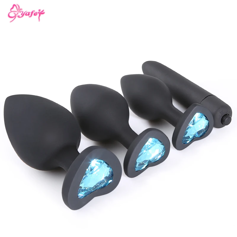 Anal Beads Crystal Jewelry Heart Silicone Butt Plug Vagina Balls with Bullet Vibrator Sex Toys for Couple | Красота и здоровье