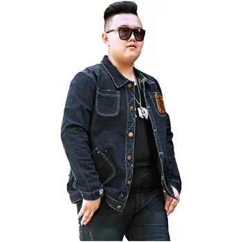 

Men Denim Jackets For Men Black jacket Collar Cotton Outerwear jean jacket men Slim Fit Casual With Pockets Coats For Men M-8XL