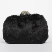 Winter kaninchenfell Abendtasche Frauen Handtaschen Designer Leder adies Kupplung Bolsas Femininas Partei umhängetaschen