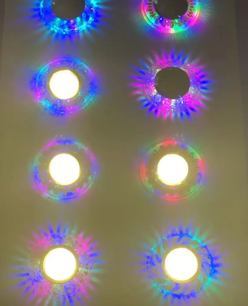 Luminária para Lâmpada Luzes do Ponto Luz do Painel Downlight Colorido 4 w 110 v 220 230 Recesso Halógena Decoração Cob Led Rgb 4 COB Downlight LED Colorido Luz Do Painel