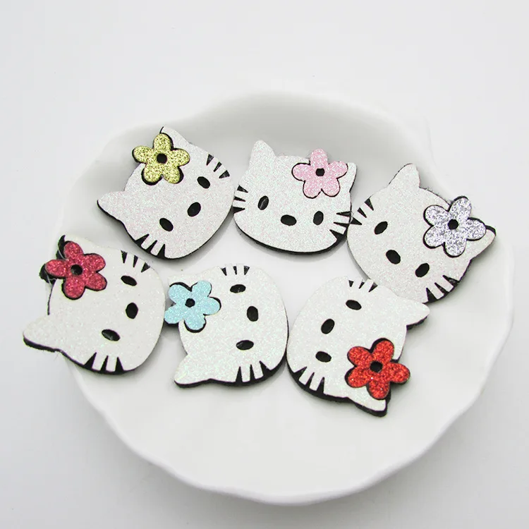 

30pcs/lot 3x2.5cm Cat Head Children's hair Clip Accessories DIY Handmade Padded Applique for Headwear Decoration