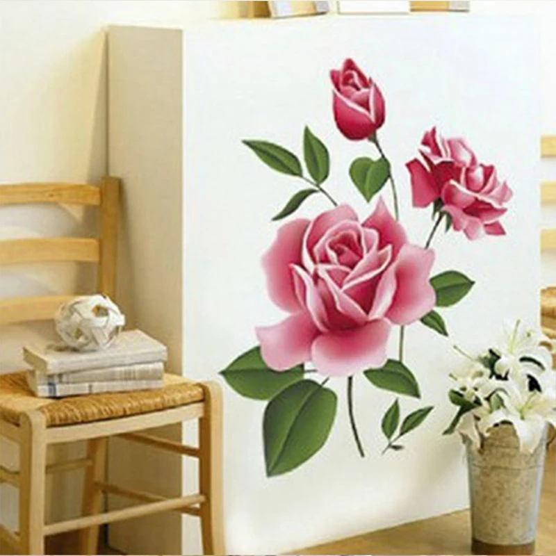 

Pastoral style romantic peony flower room TV wall background decoration mother's Day gift