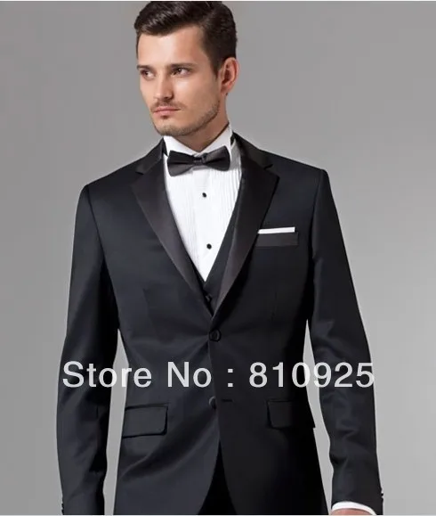 Western Wedding Suits Wool Bleed Tuxedo For Men Bridegroom Western Wedding Suits Wool Bleed Tuxedo For Men Bridegroom Groom 3 Piece Black Suit