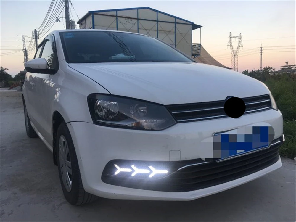 1 пара дневных ходовых огней DRL светодиодный для Volkswagen Polo VW динамический стример потока противотуманных фар