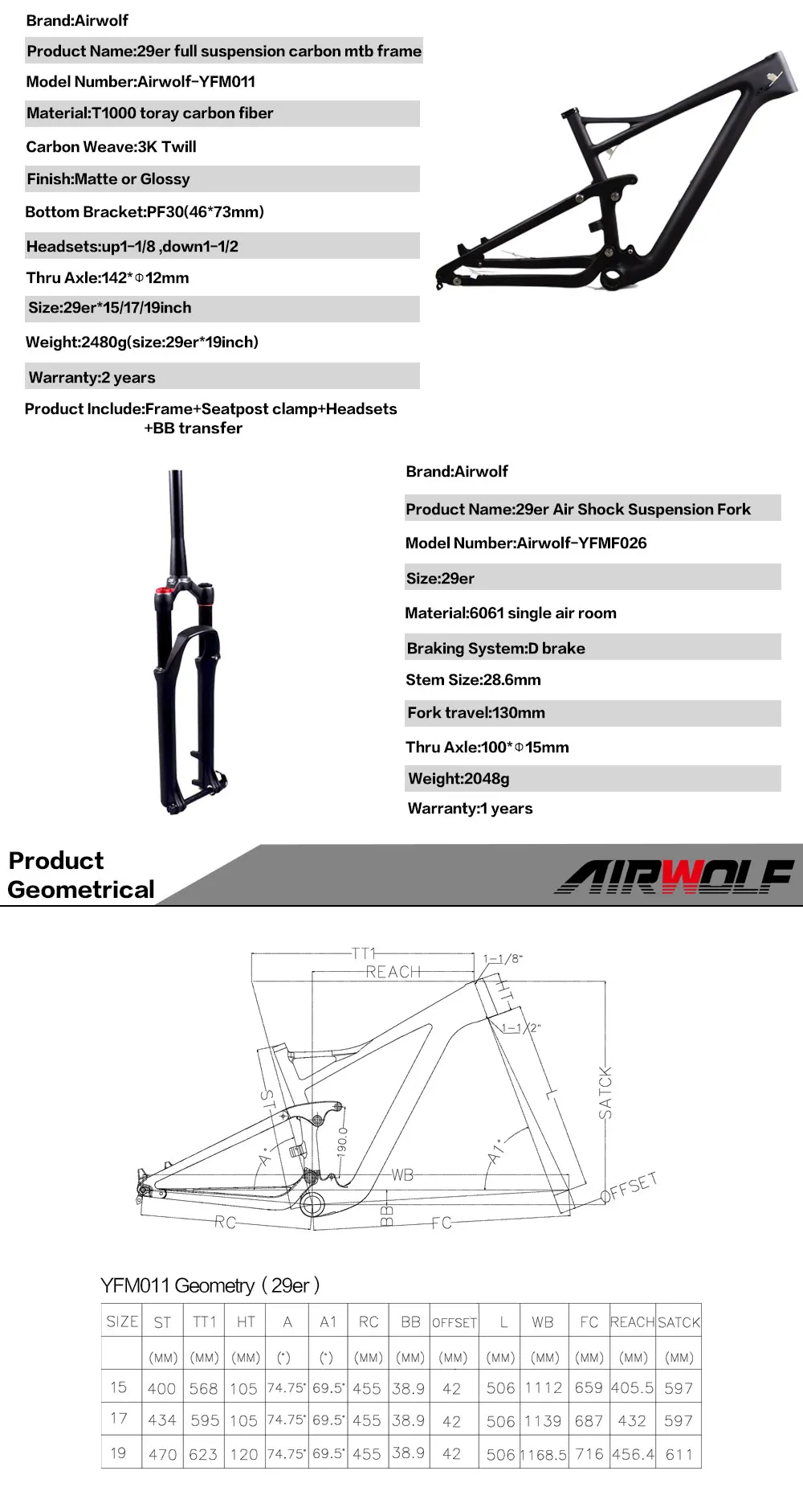 Excellent Airwolf Enduro Bike 29er Suspension Carbon MTB Frame with Tapered suspension mtb fork travel 130mm 29er MTB Frame 6 Excellent Airwolf Enduro Bike 29er Suspension Carbon MTB Frame with Tapered suspension mtb fork travel 130mm 29er MTB Frame 6