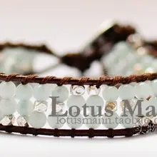 Lotus mann Lap браслет Amazon Stone Дизайн и цвет с серебряными бусинами для двух обувь для мужчин и женщин в 3 слоя