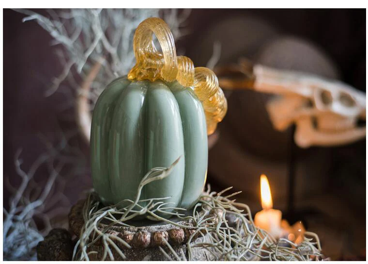 Идиллический ручной работы художественное стекло тыква украшение дома украшение стола ресторана значение урожая украшения на Хэллоуин