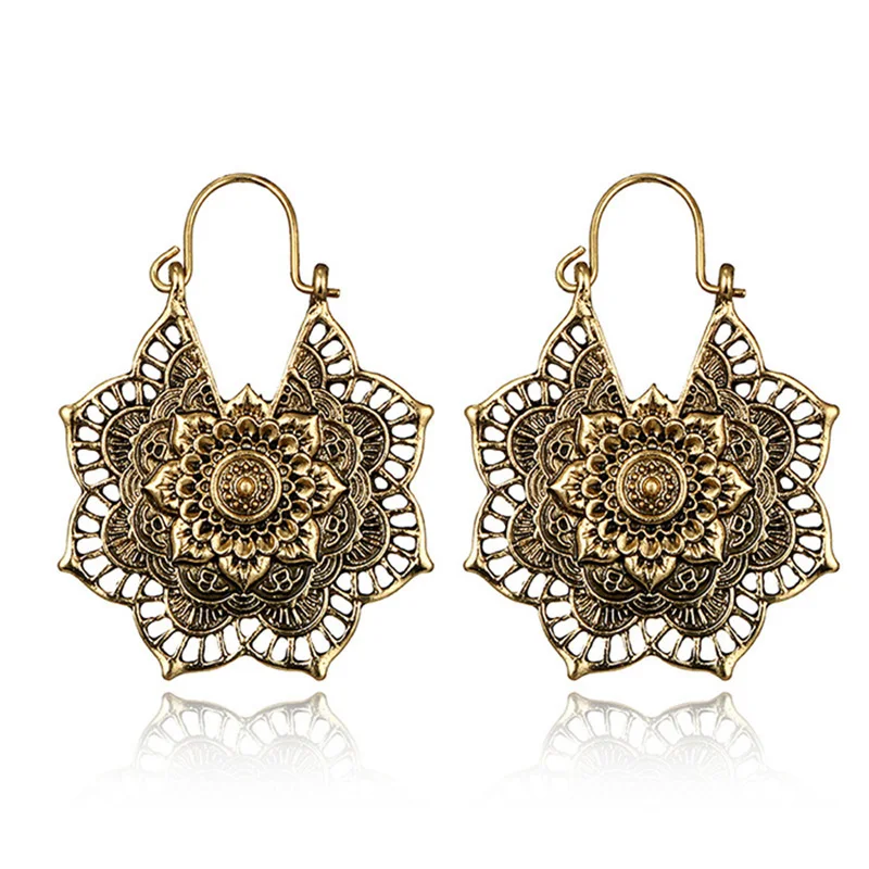 ball earrings|clip on earrings|ear cuffs|dangle earrings|earring jackets|hoop earrings|stud earrings|European and American trends ladies Earrings retro folk earrings deep blue pendants