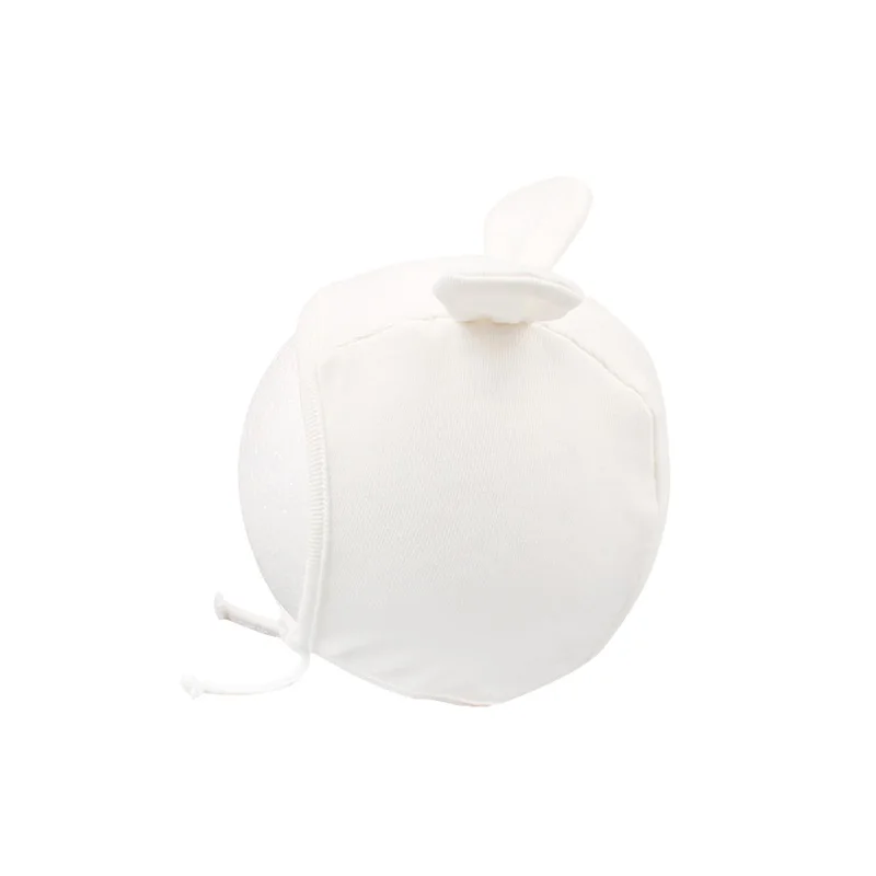 Cotton Cute Baby Girls Hat Lace Up Newborn Baby Beanie Pink White Soft Princess Girls Hat With Ears Spring Baby Girls Clothing (12)