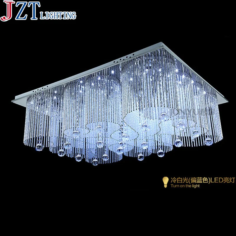 

Modern Romatic Heart-Shape Crystal Ceiling Light E14*16 Weight 20kg Rectangular Aluminum LED Crystal Lamp With Remote Controll
