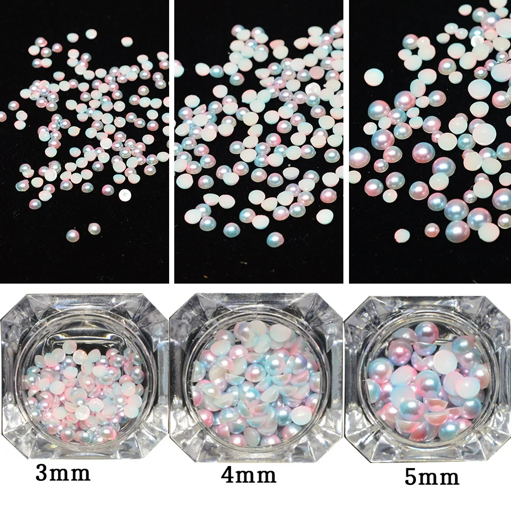 1 Box 2017 Mermaid Effect 3d Pearl Nail Art Semi Circle Mixed Size Beads For Nail Art Decorations Nail Charm Rhinestones Tr262 Beads For Nails 3d Pearls Nail Artpearl Nail Art Aliexpress