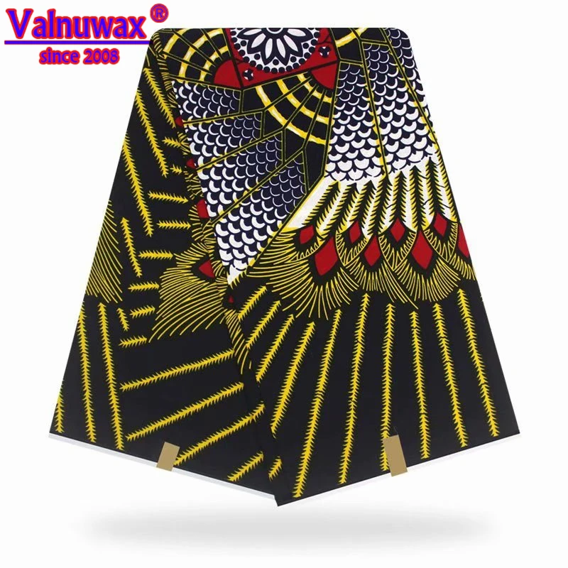 

2019 High quality 100% cotton African wax prints fabric real dutch wax 6 yards hollandais textiles for wedding party dress YBGAQ