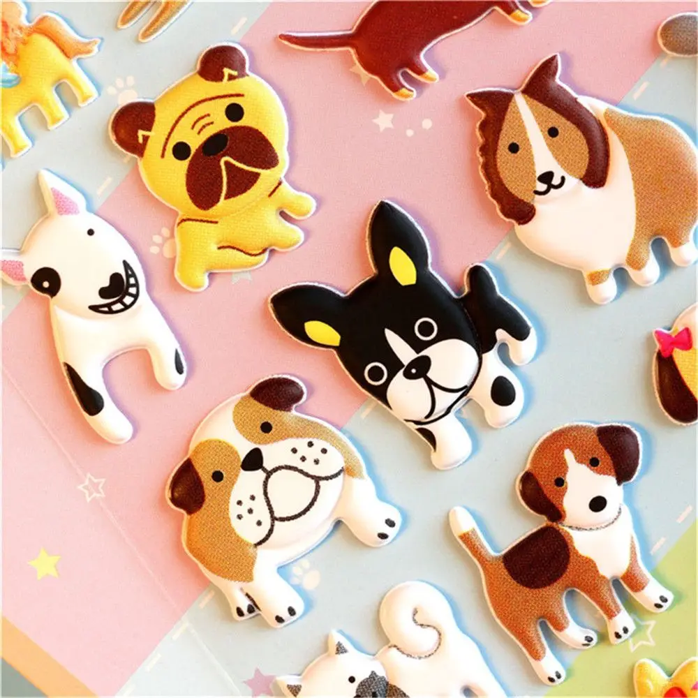 

2 sheets Cartoon Dogs Stickers Cute Stationery Journal Stickers DIY Scrapbooking Diary Photos Decorations 3D Sealing Label