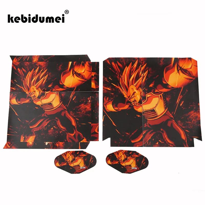 

kebidumei Hot Sale Dragon Ball Vegeta Vinyl Decal Skin Stickers Wrap for Sony for PS4 Console and 2 Controllers Decorative Skins