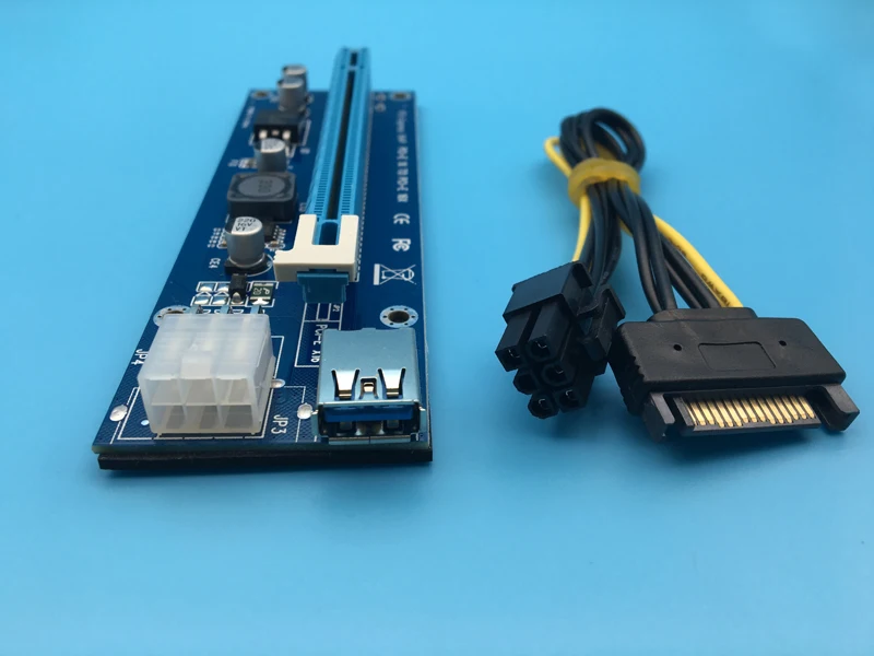 60 см PCIe PCI-E карта с разъемом PCI Express 1x к 16x с USB3.0 кабель SATA к 6Pin Мощность кабель Riser Card для добывания монет Биткойн машины