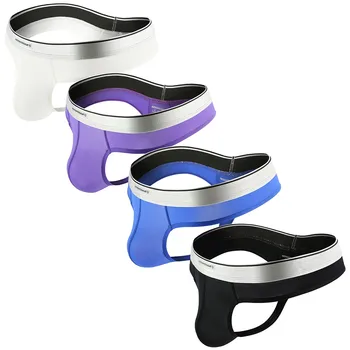 

1PC Men Underwear Sexy Letter Patchwork Modal Leaky Hip Soft Breathable Gay Jockstrap New Comfortable Underpants трусы YL5